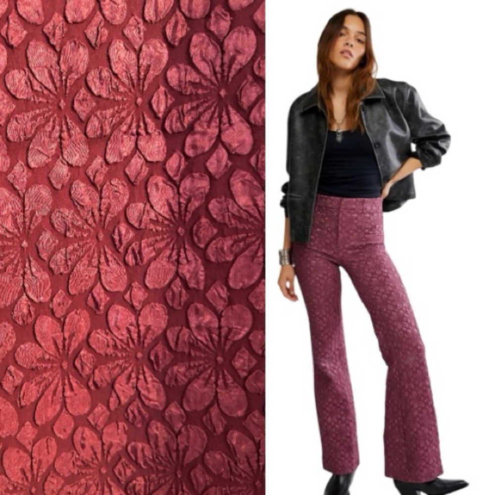 FREE PEOPLE Runaway Floral Flare Pants size 6 - Picture 1 of 15